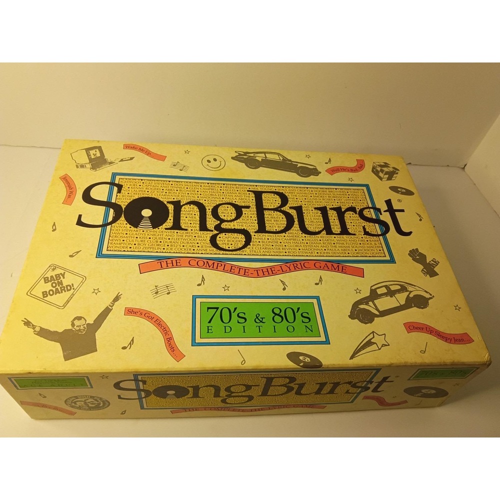 SongBurst 70s & 80s Edition Complete the Lyric Music Board Game COMPLETE